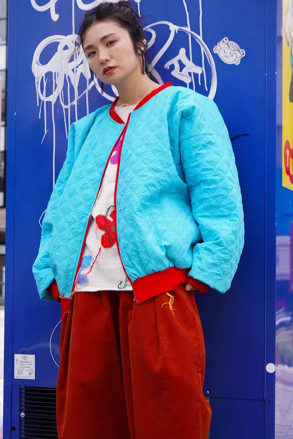 【LILA n’ citta】格子柄キルティングブルゾン