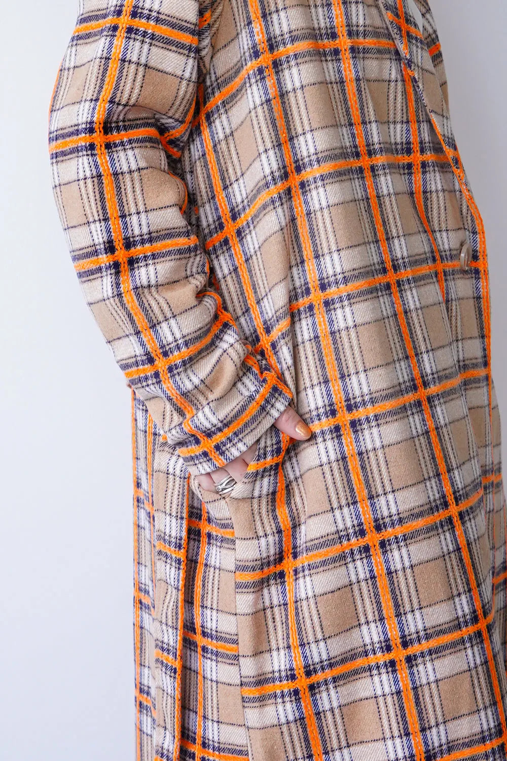 【LILA n’ citta】チェック柄ガウンコート