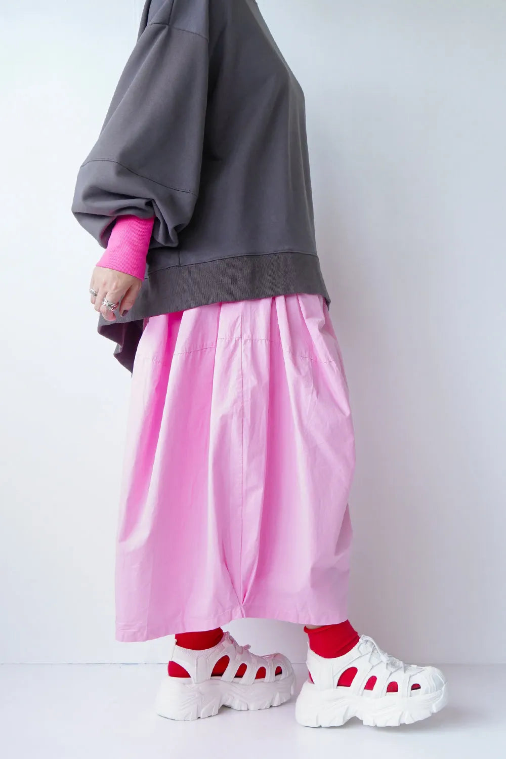 立体ボリュームワイドパンツ(無地)