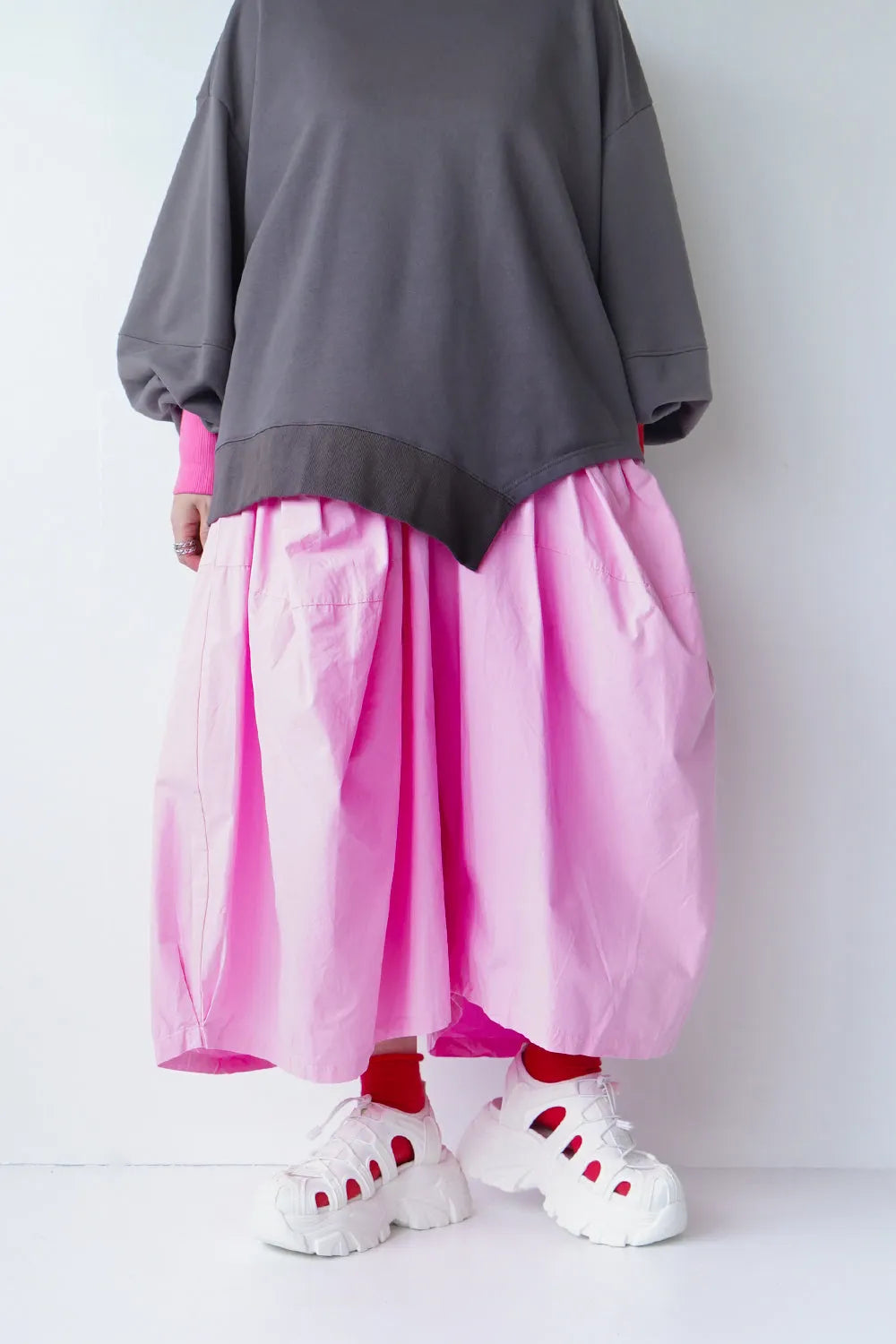 立体ボリュームワイドパンツ(無地)