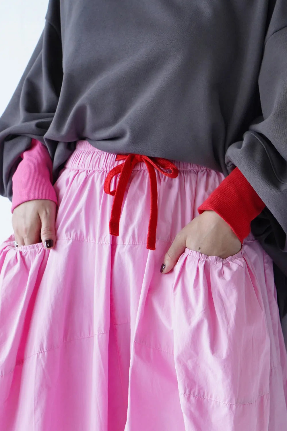 立体ボリュームワイドパンツ(無地)