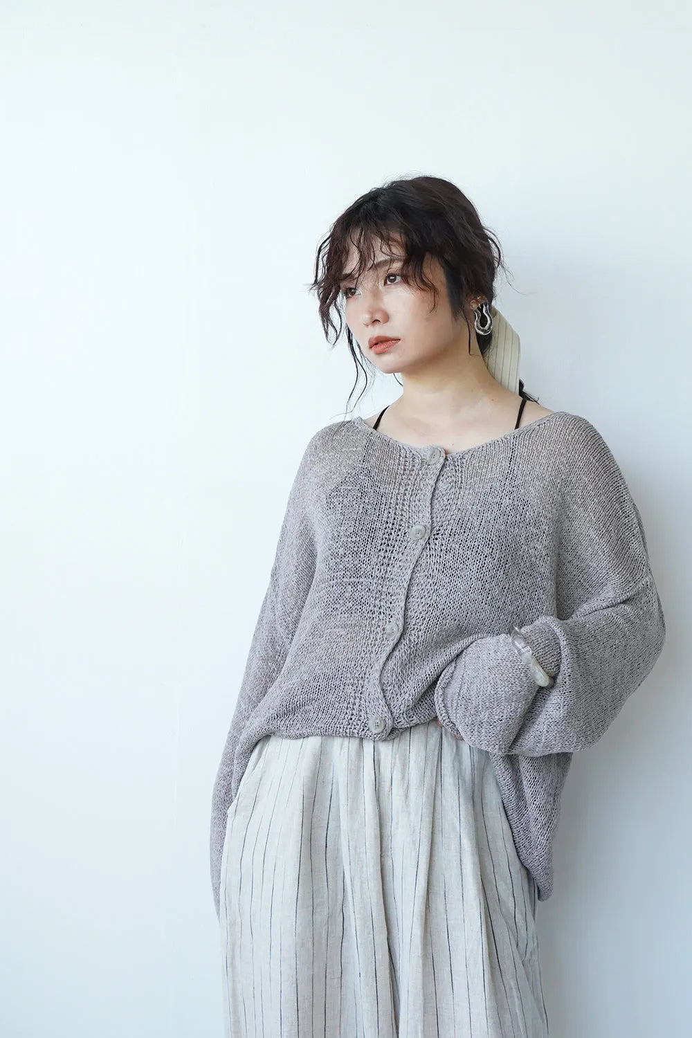 前後2wayローゲージルーズカーデ