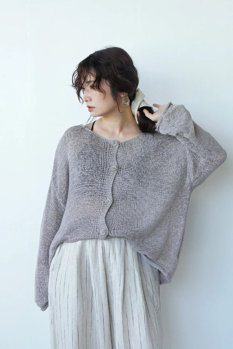 前後2wayローゲージルーズカーデ