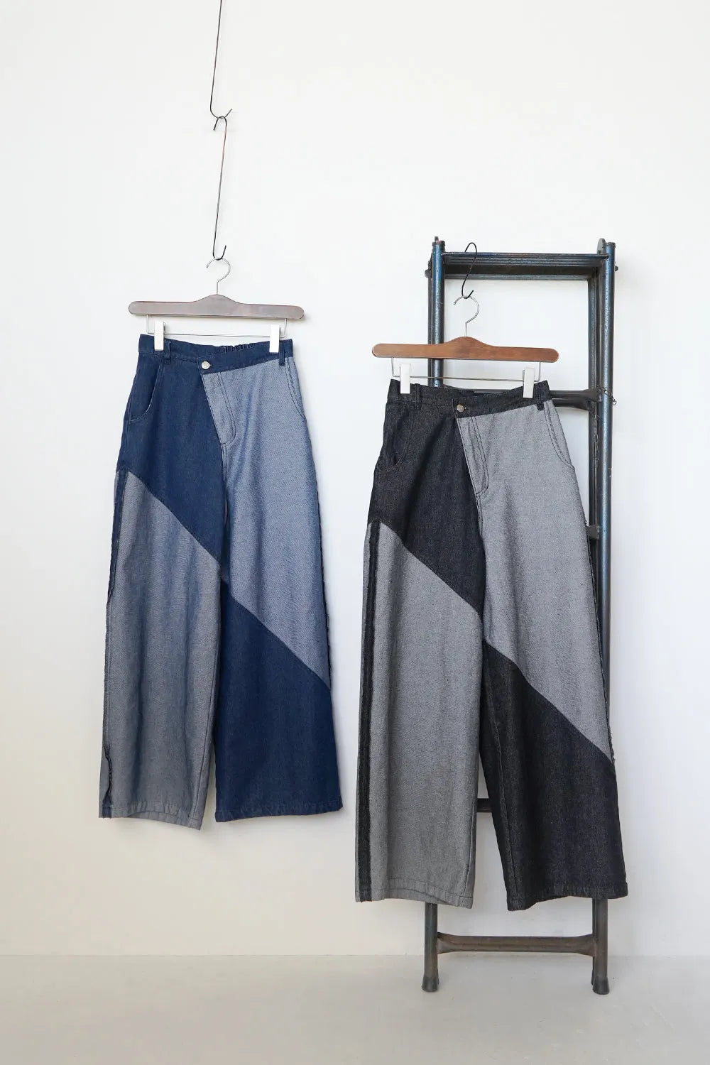 【LILA n’citta】デニムバイカラーワイドパンツ