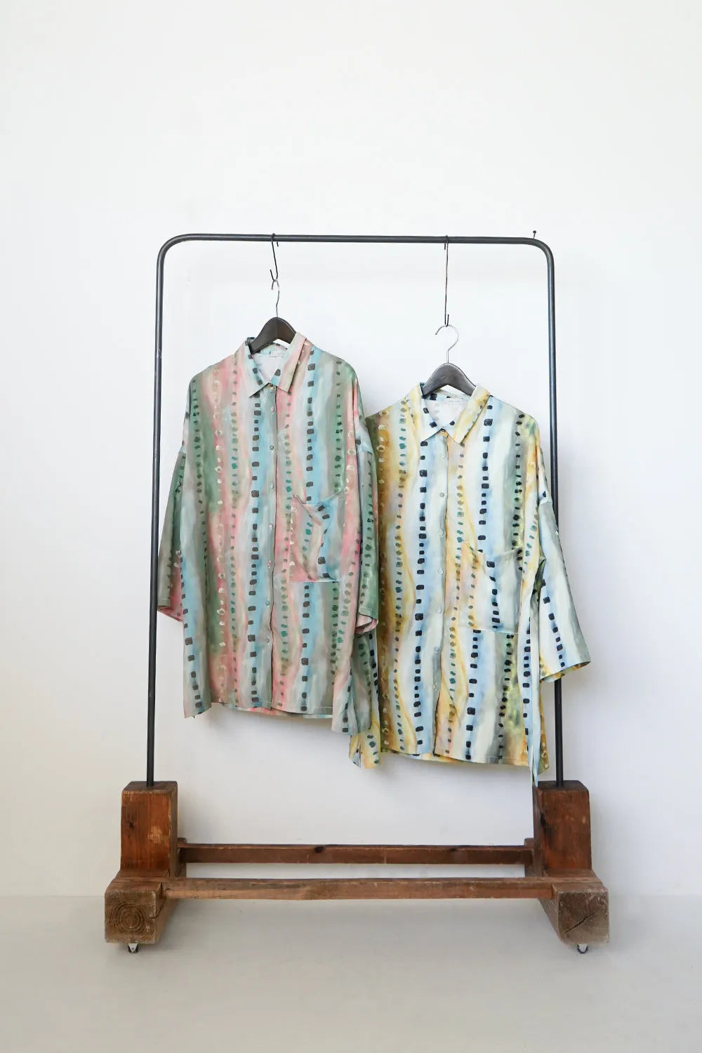 【LILA n’citta】ストライプドットオーバーシャツ