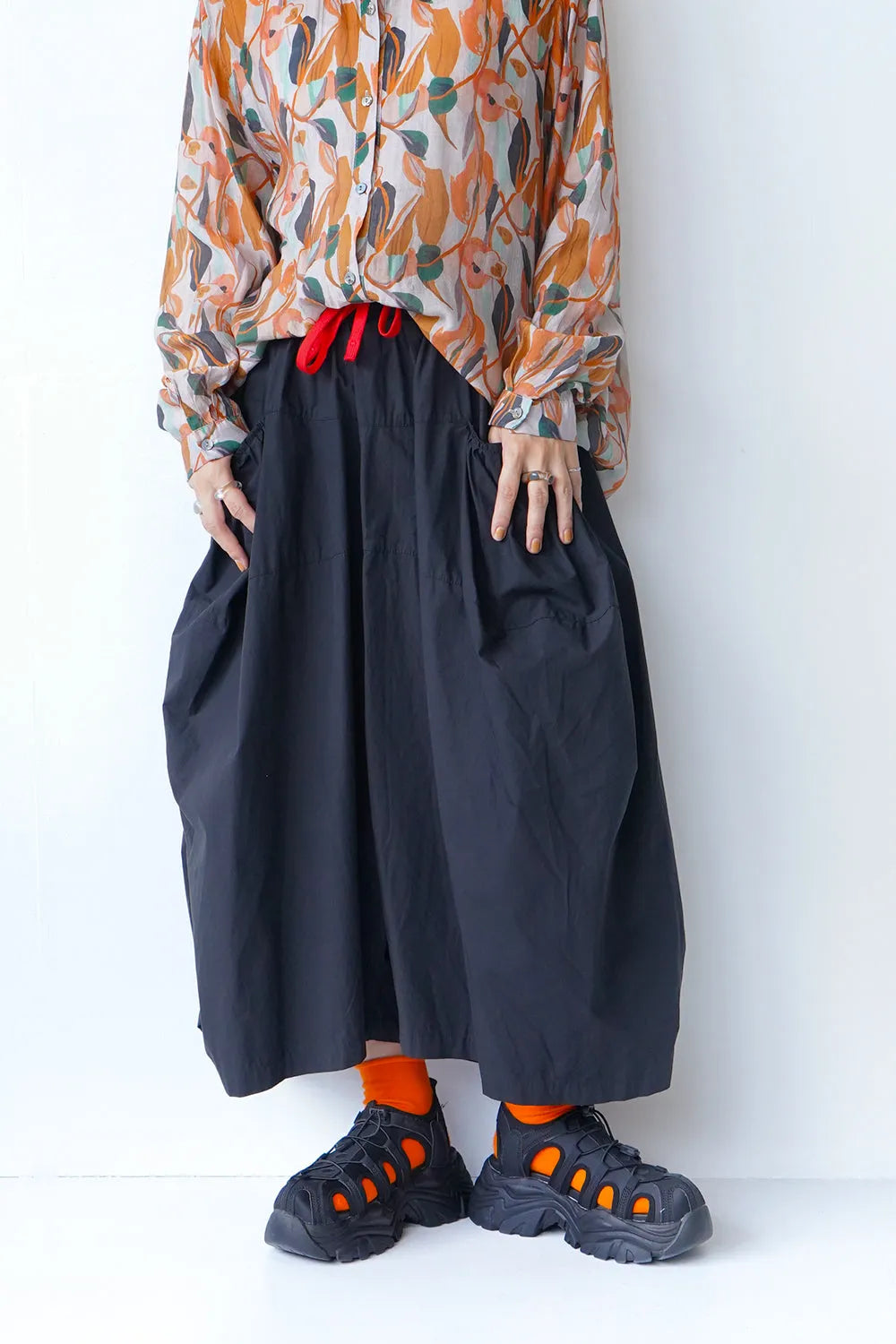 立体ボリュームワイドパンツ(無地)