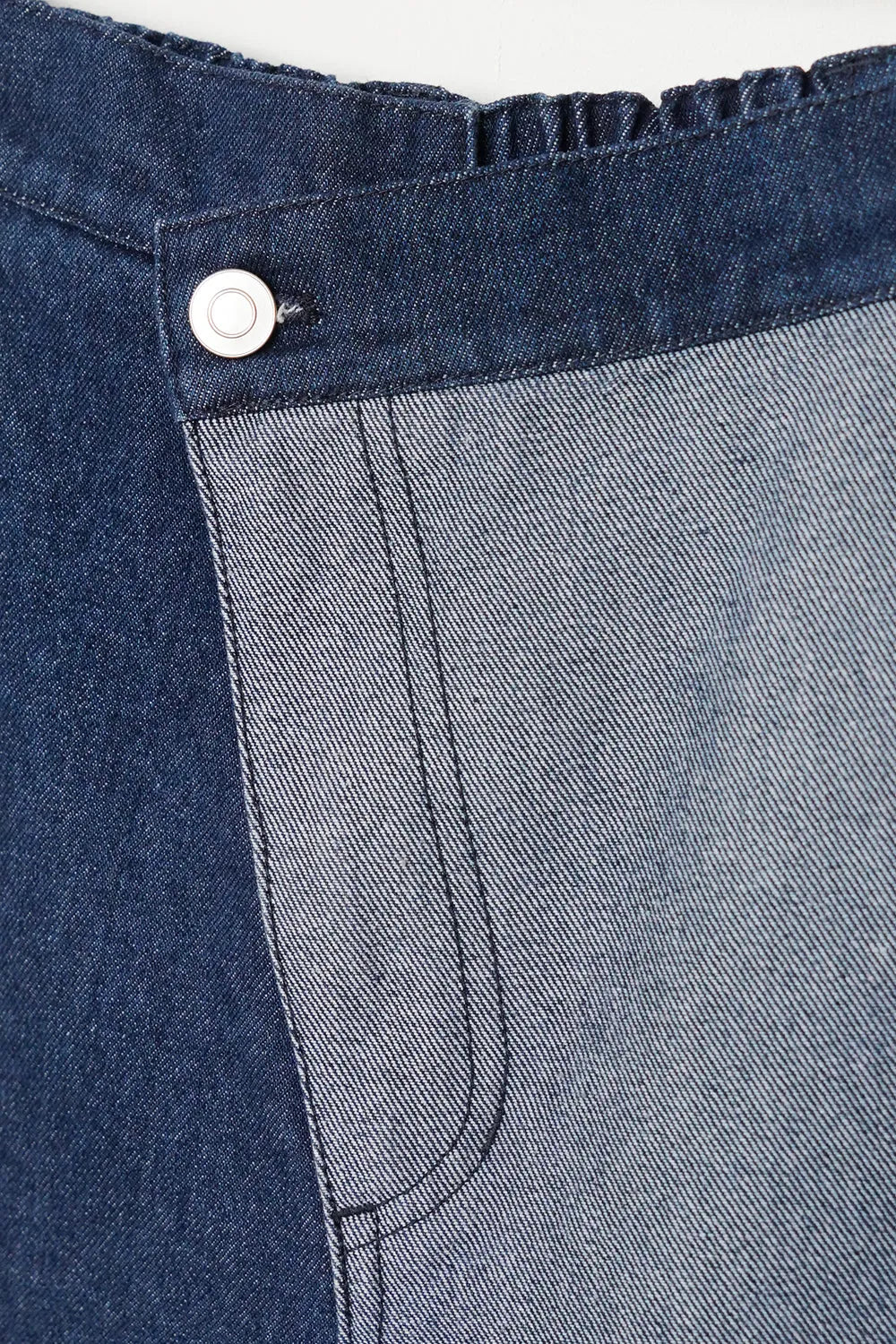 【LILA n’citta】デニムバイカラーワイドパンツ