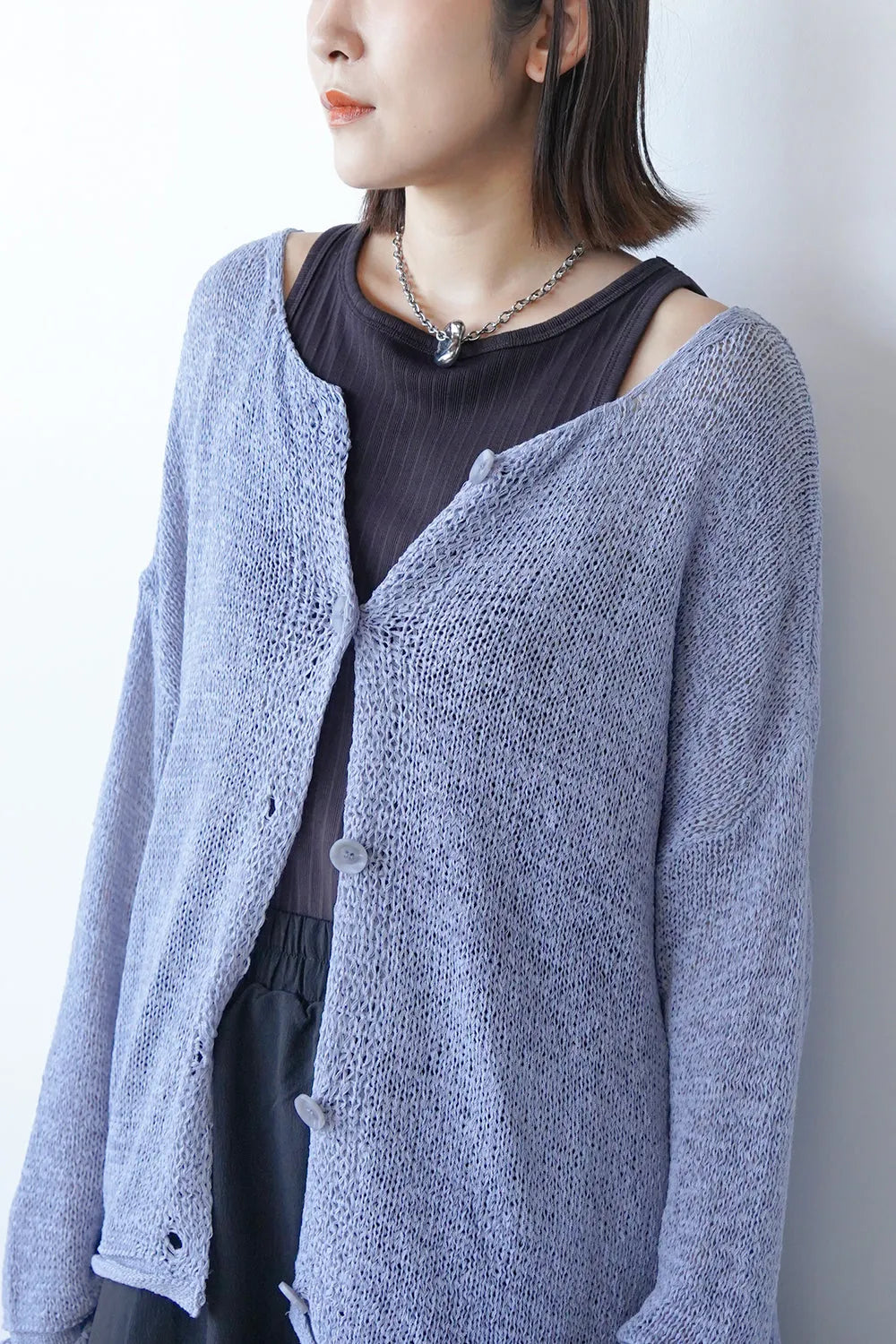 前後2wayローゲージルーズカーデ