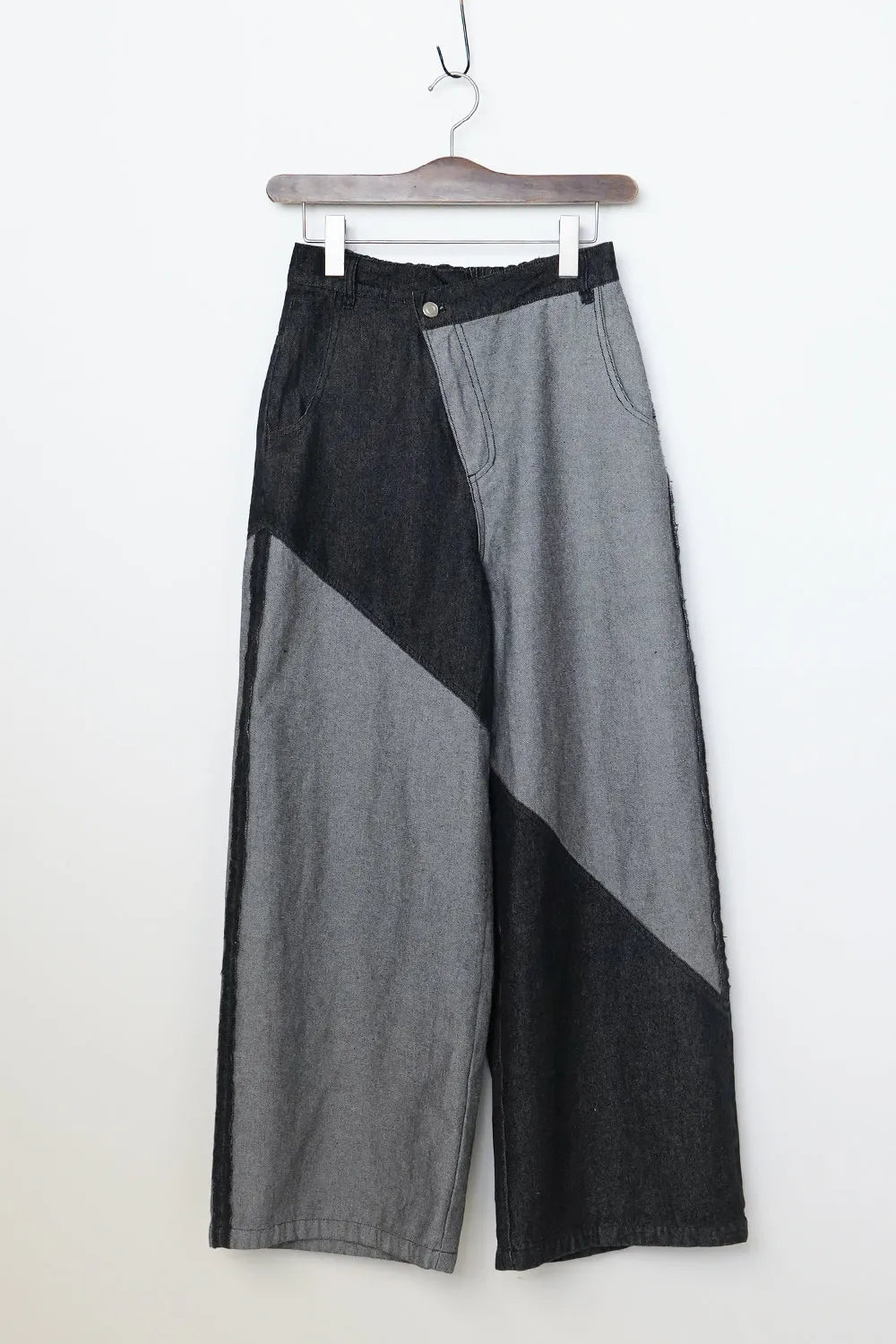 【LILA n’citta】デニムバイカラーワイドパンツ