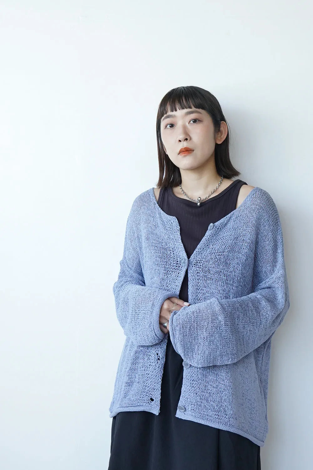 前後2wayローゲージルーズカーデ