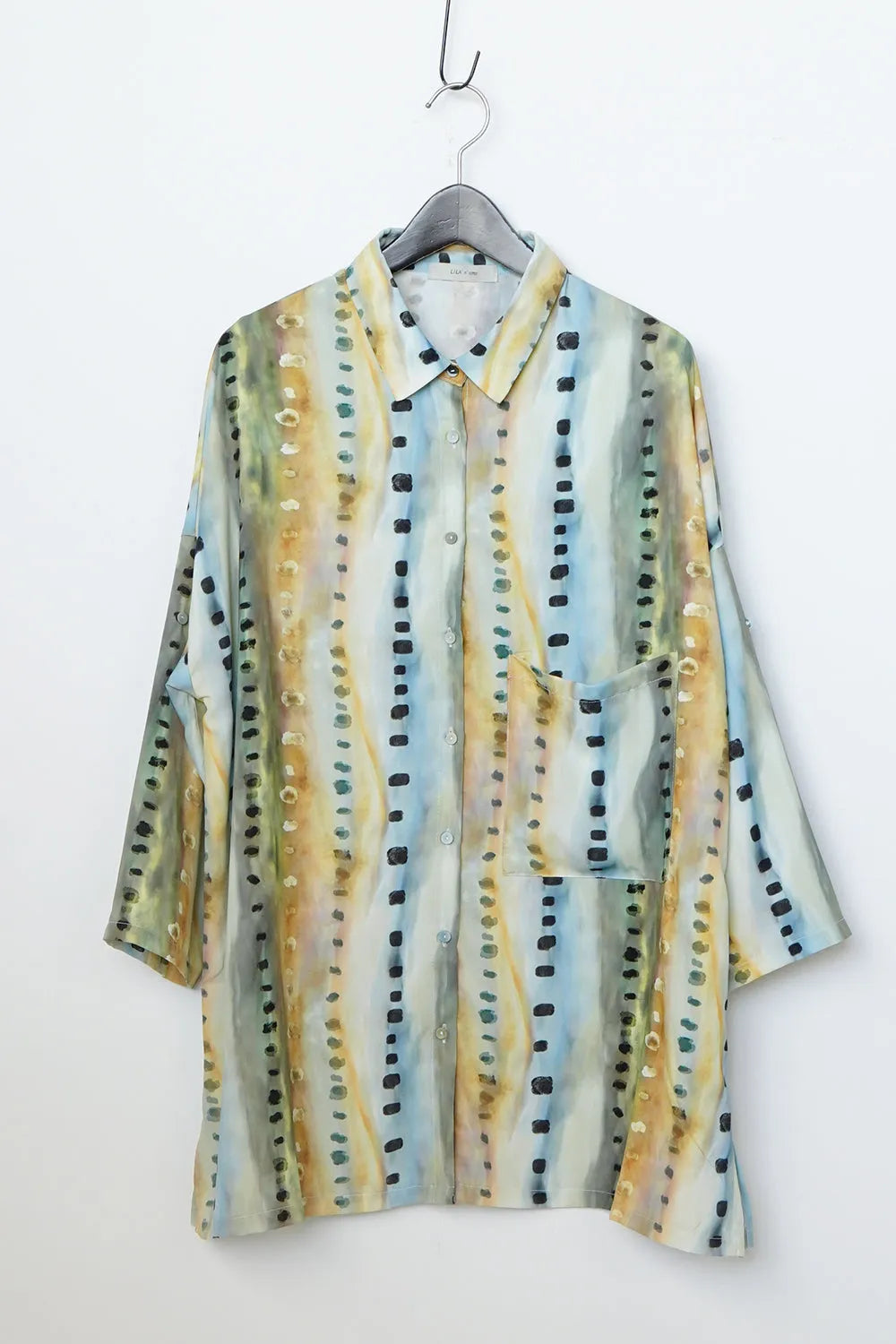 【LILA n’citta】ストライプドットオーバーシャツ