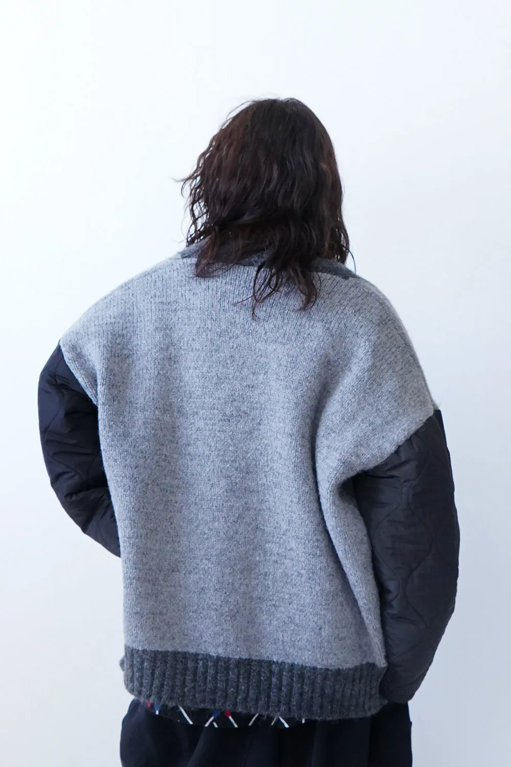 キルトドッキングニットカーデ