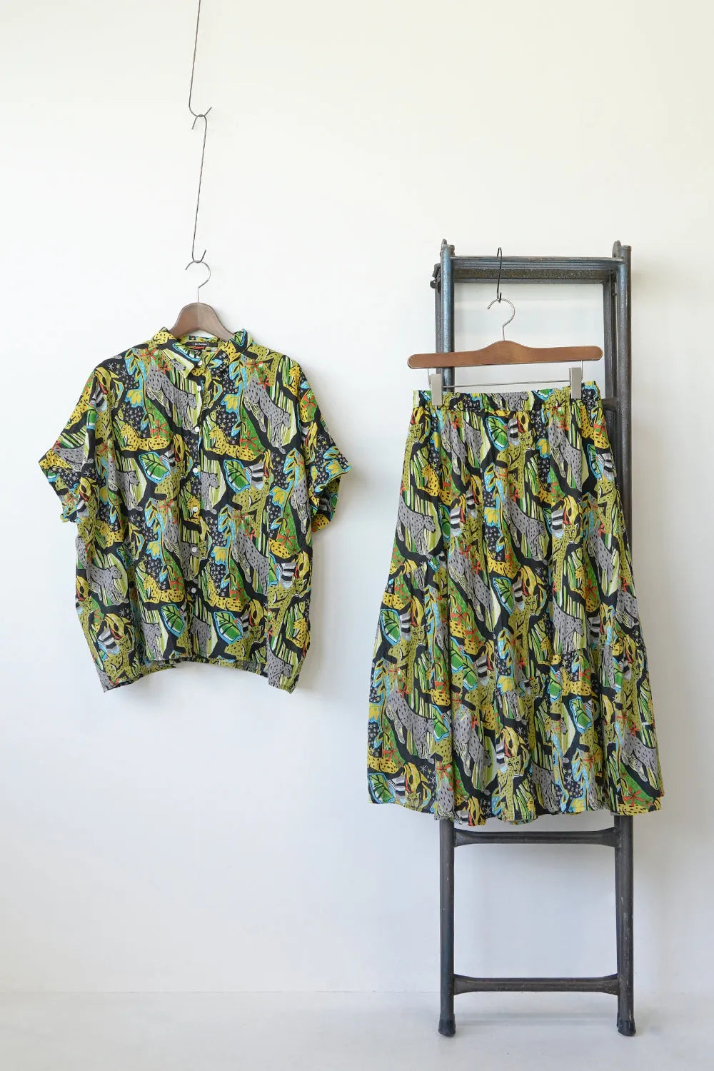 【fu-dueka::】サファリプリントランダムティアードスカート