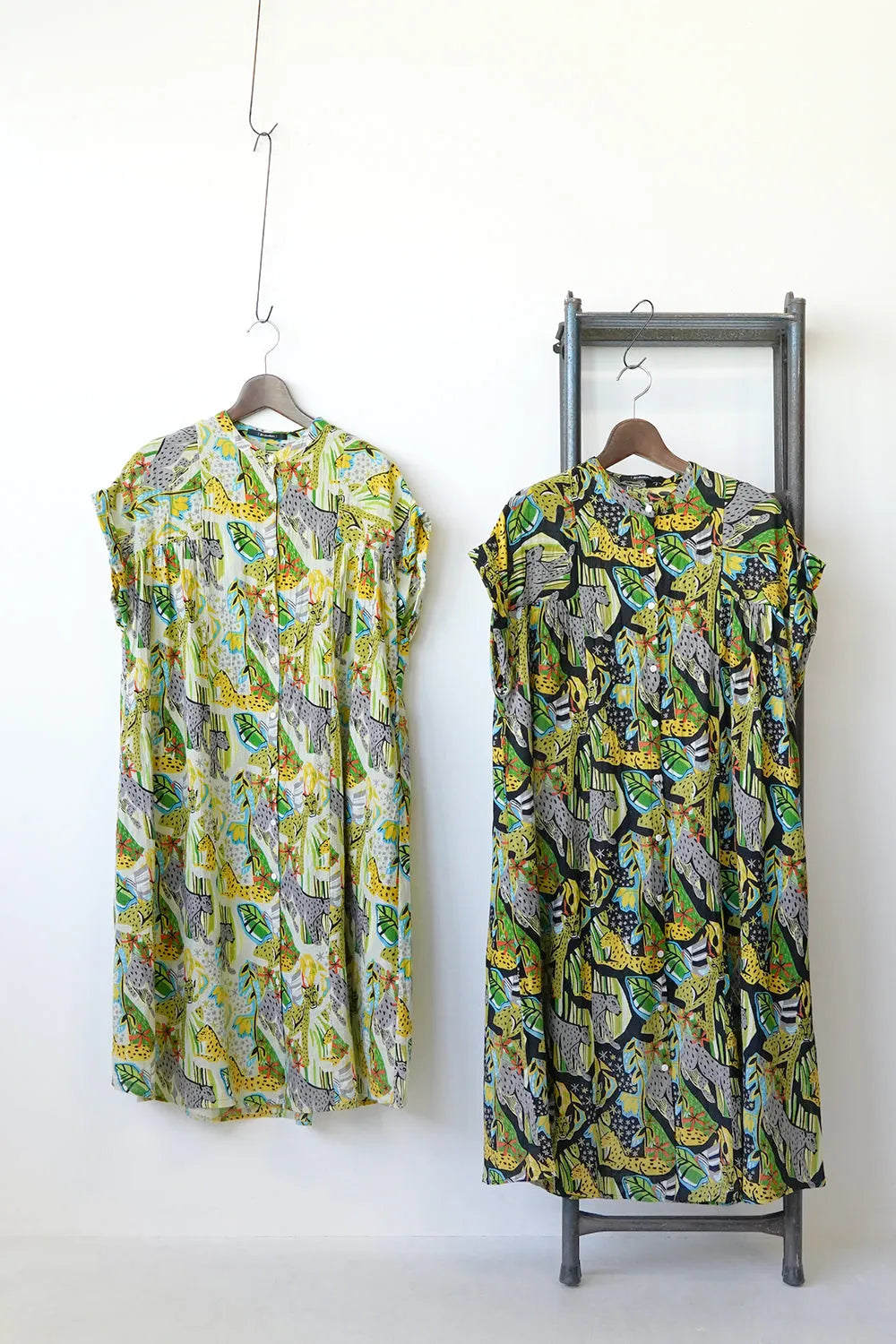 【fu-dueka::】サファリプリントギャザーワンピース