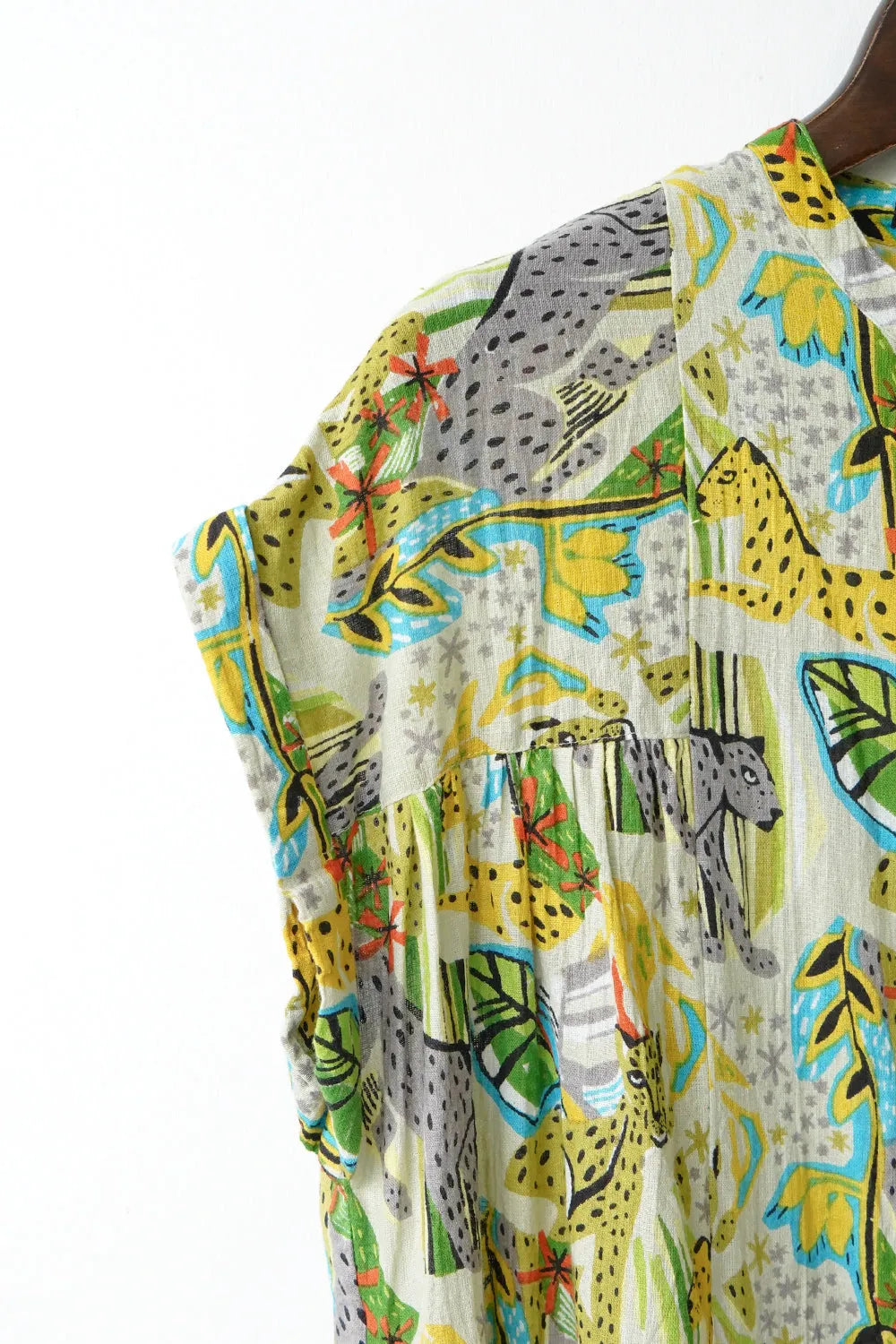 【fu-dueka::】サファリプリントギャザーワンピース