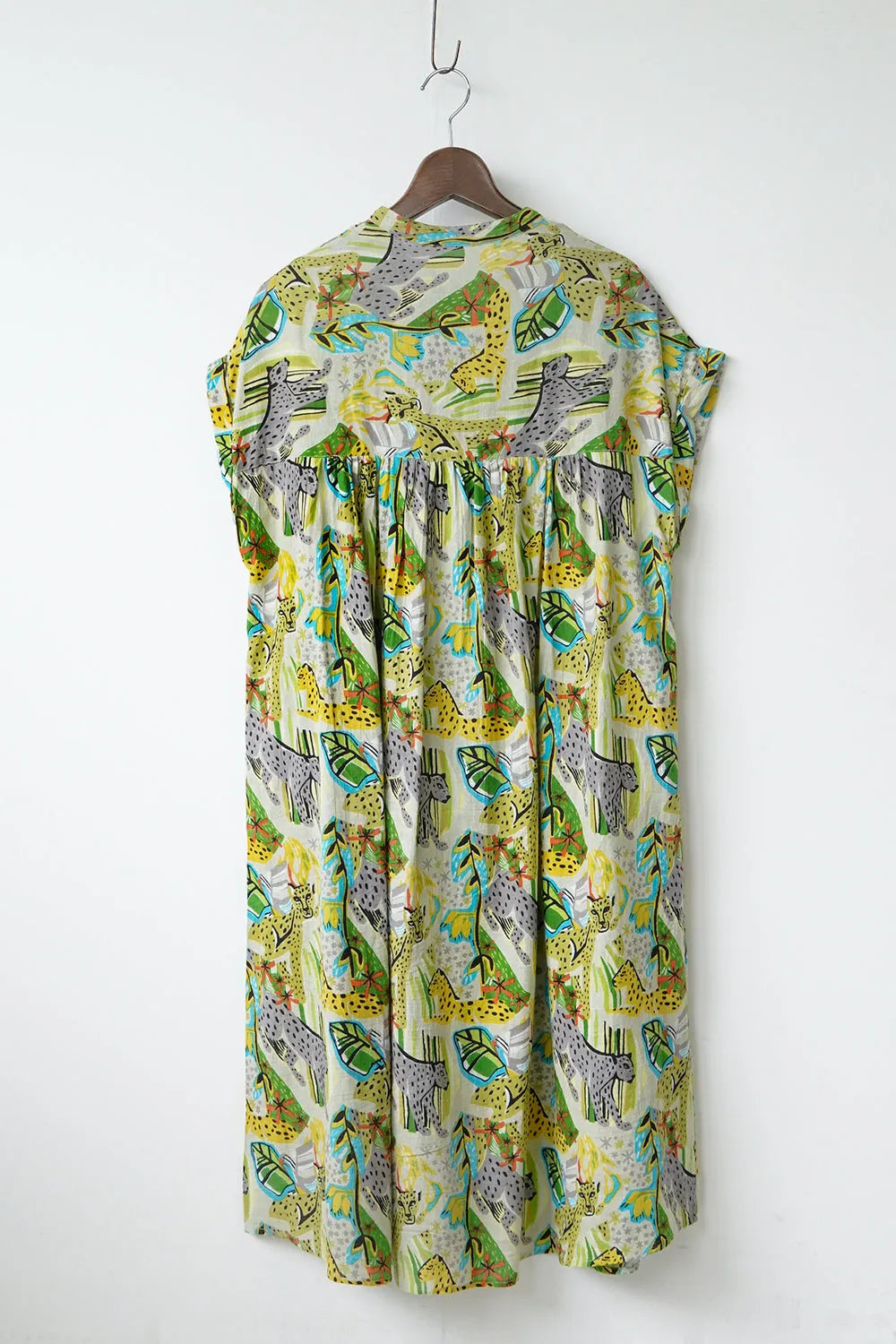 【fu-dueka::】サファリプリントギャザーワンピース