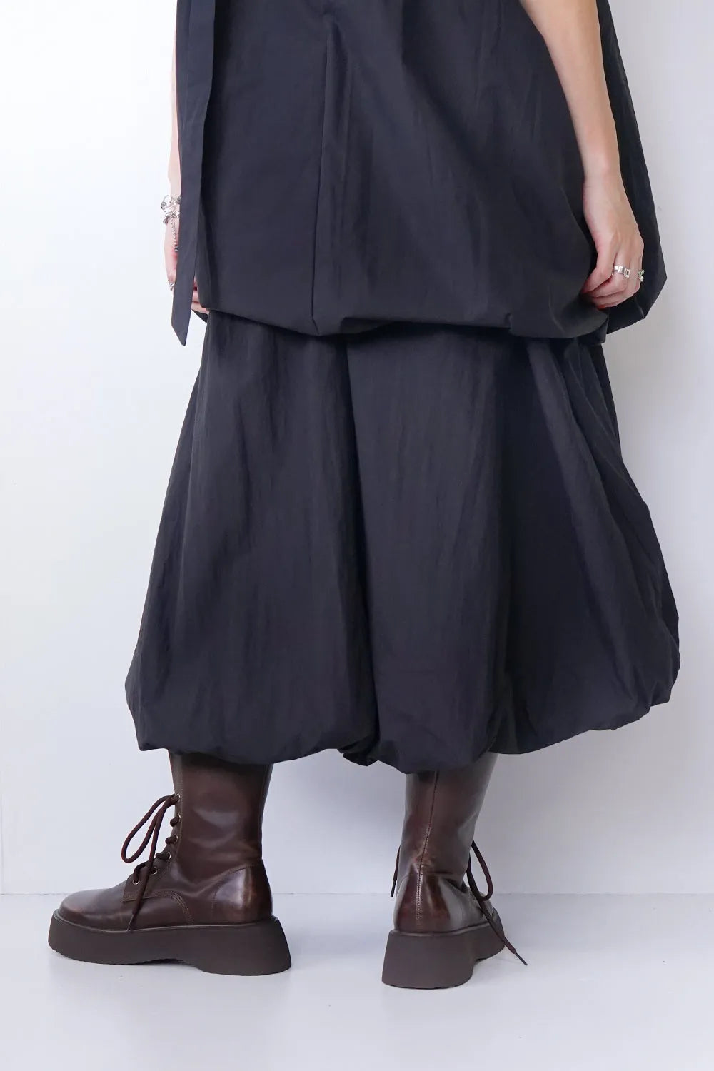 レースアップ厚底ブーツ