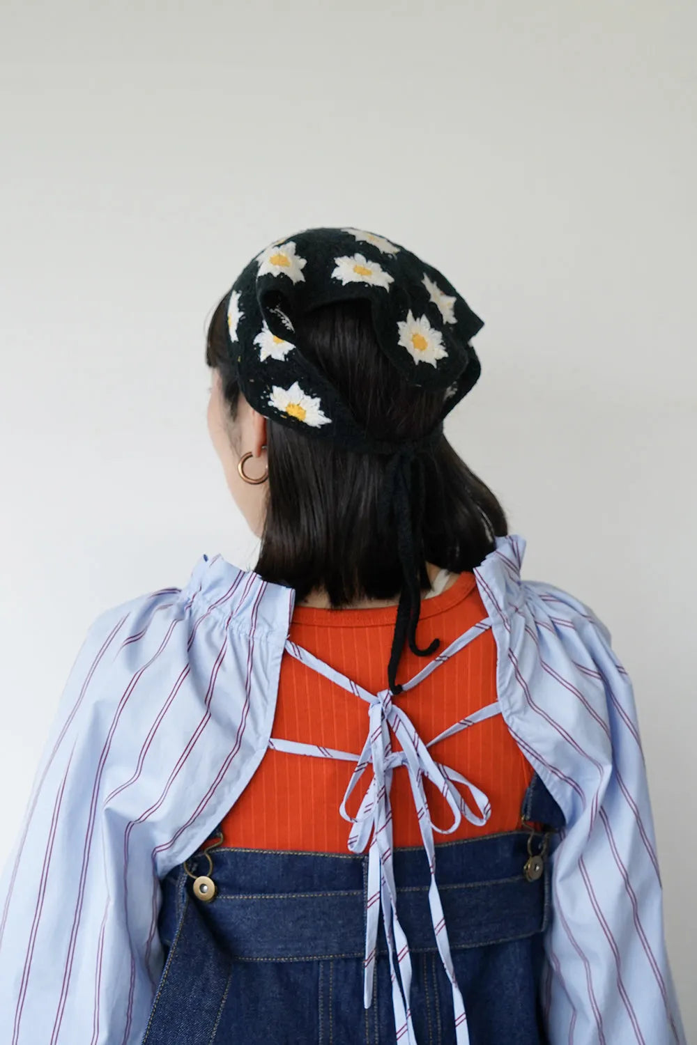 花柄クロシェニットヘッドスカーフ