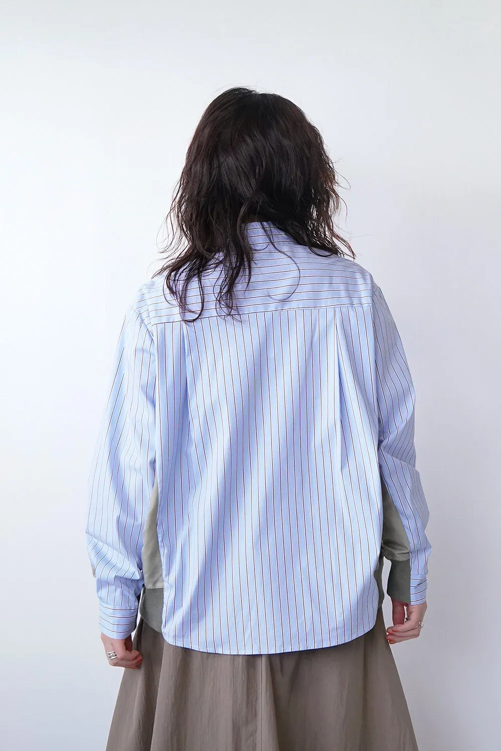 【MICALLE MICALLE】異素材切替シャツ