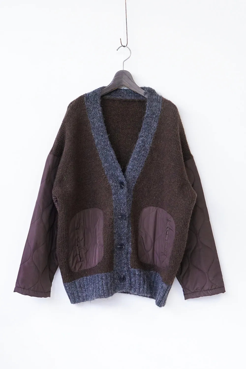 キルトドッキングニットカーデ