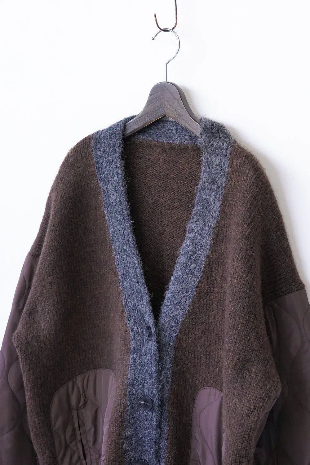 キルトドッキングニットカーデ