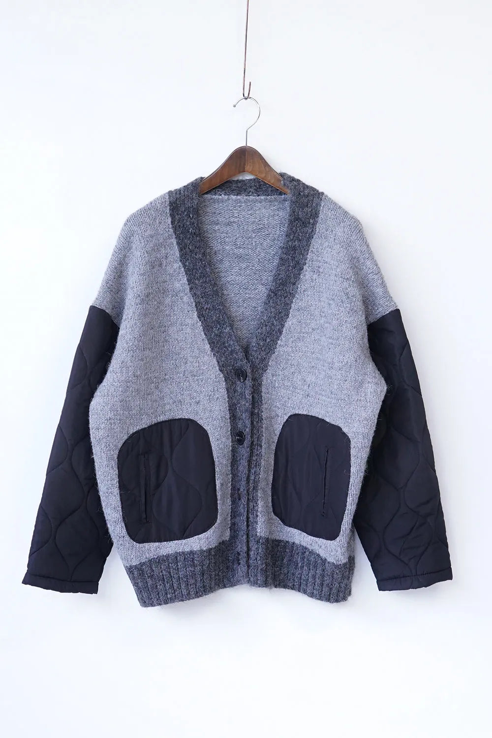 キルトドッキングニットカーデ