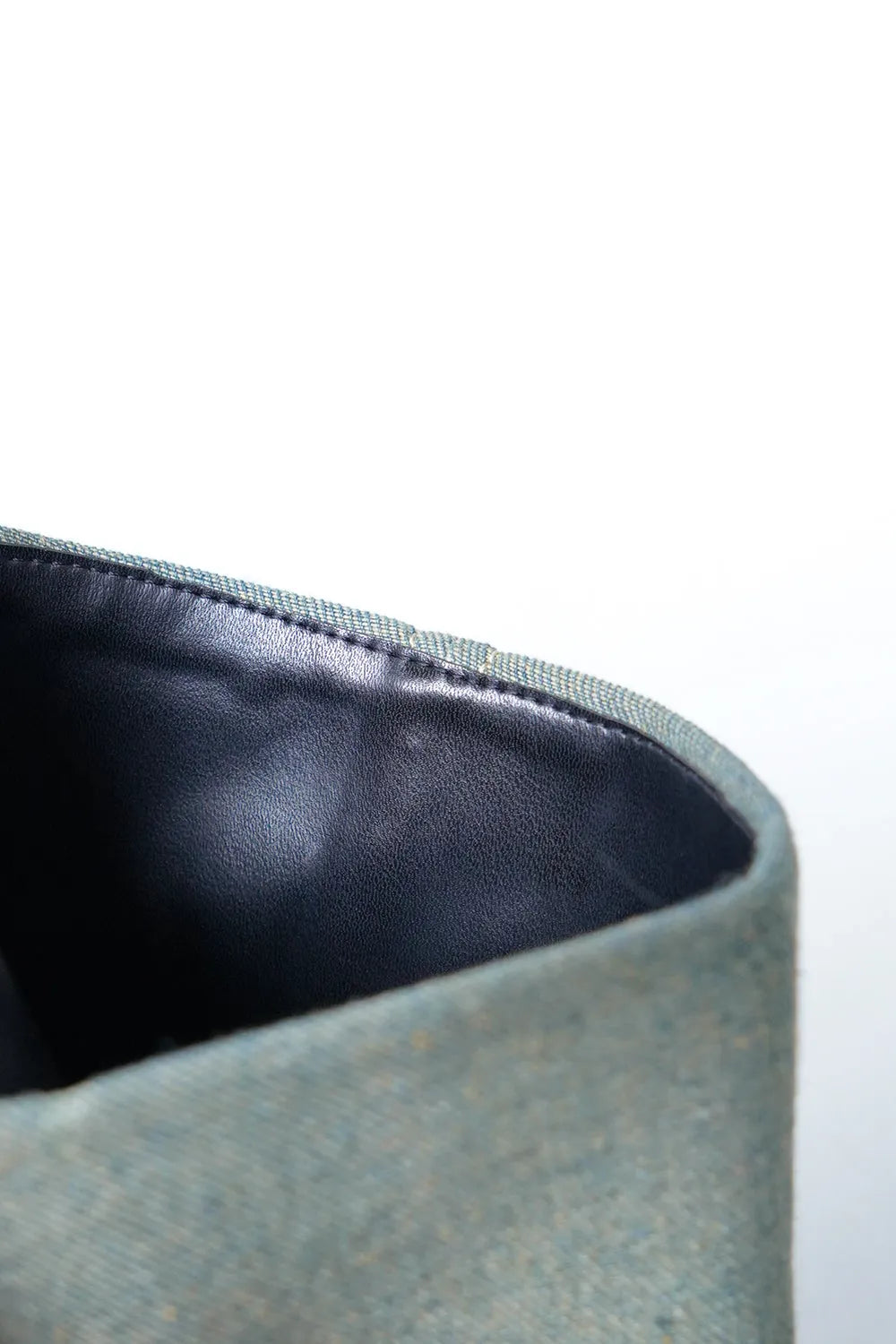 デニムフリンジロングブーツ