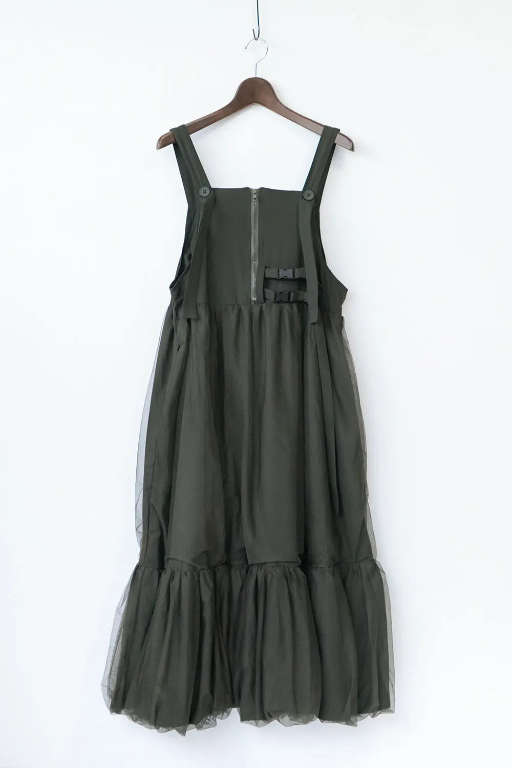 チュールレイヤードボリュームジャンパースカート