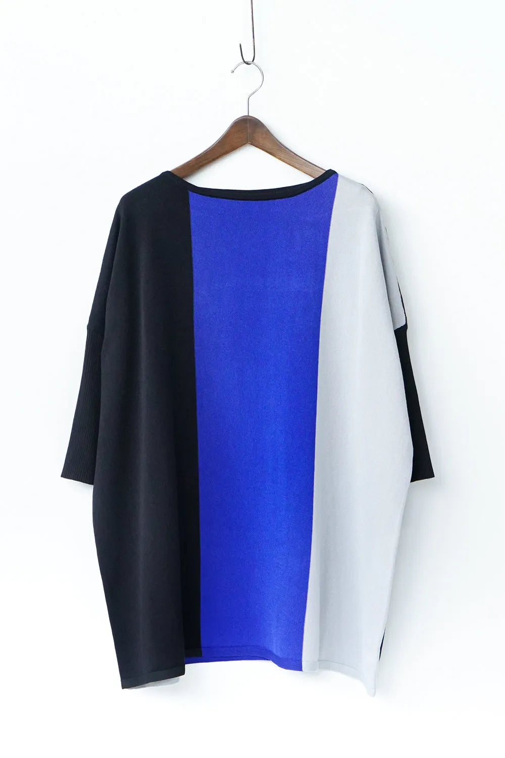 配色ニットチュニック