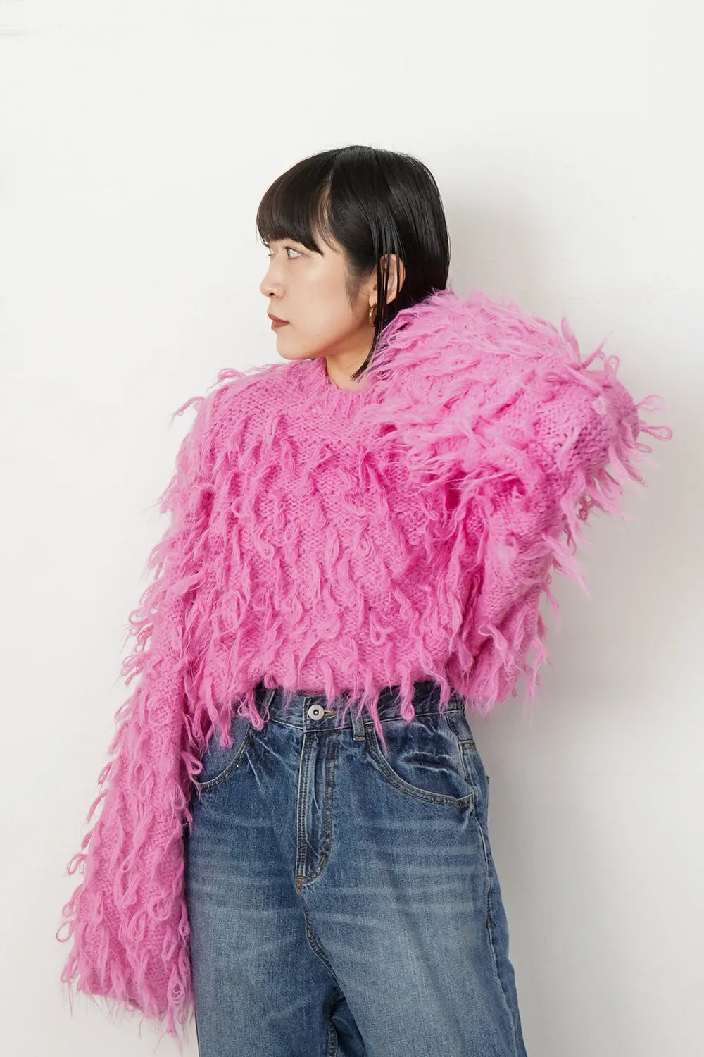 もけもけループハイネックニット