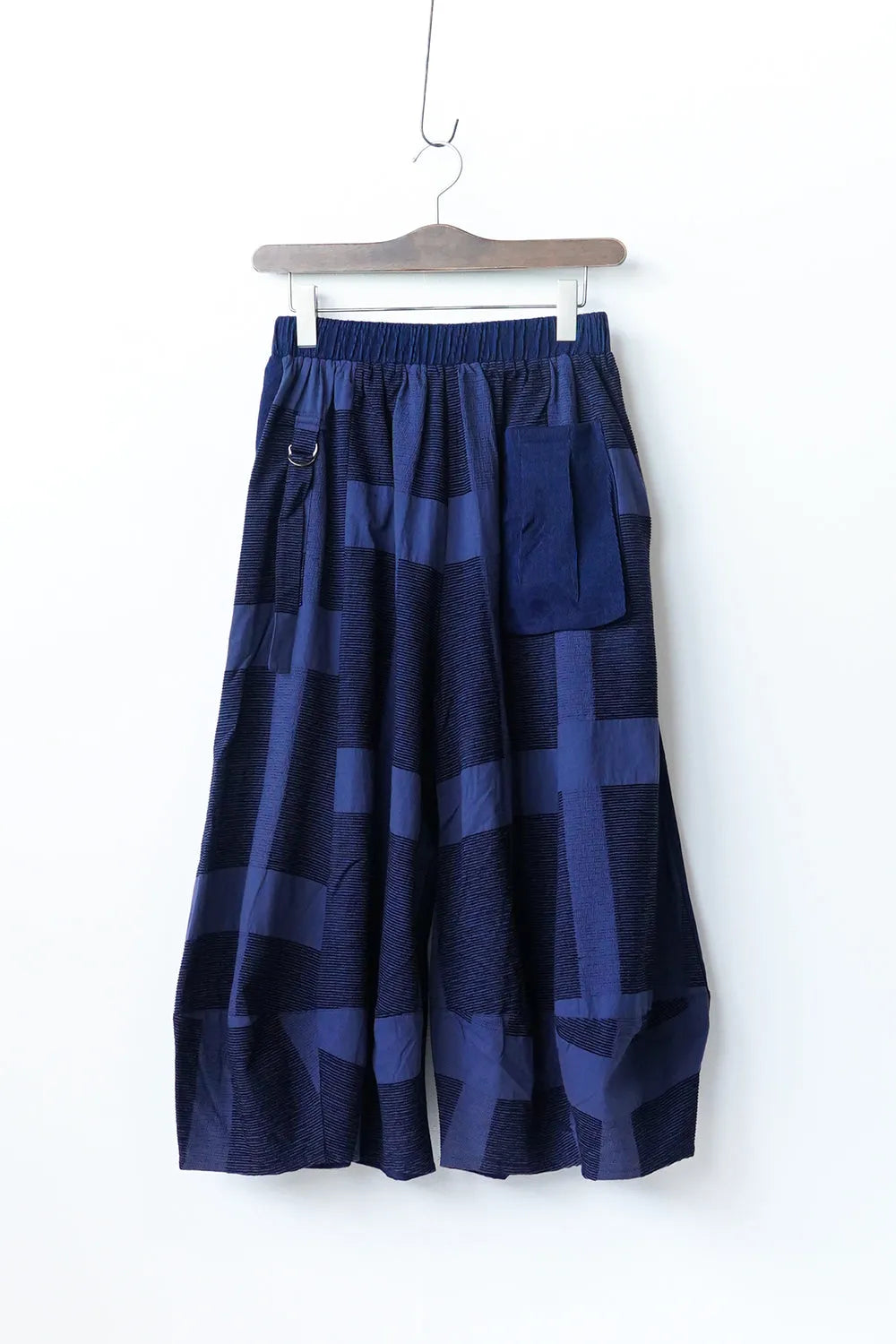 ベルトデザイン 格子柄バルーンパンツ