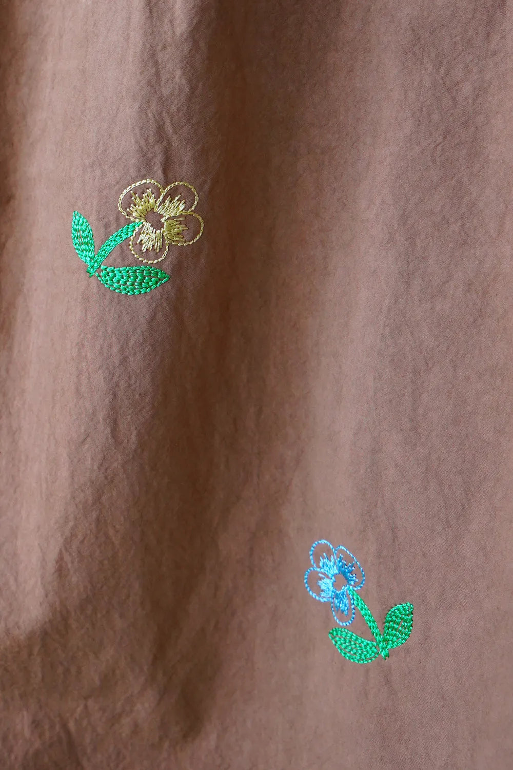 花刺繍コットンワイドパンツ