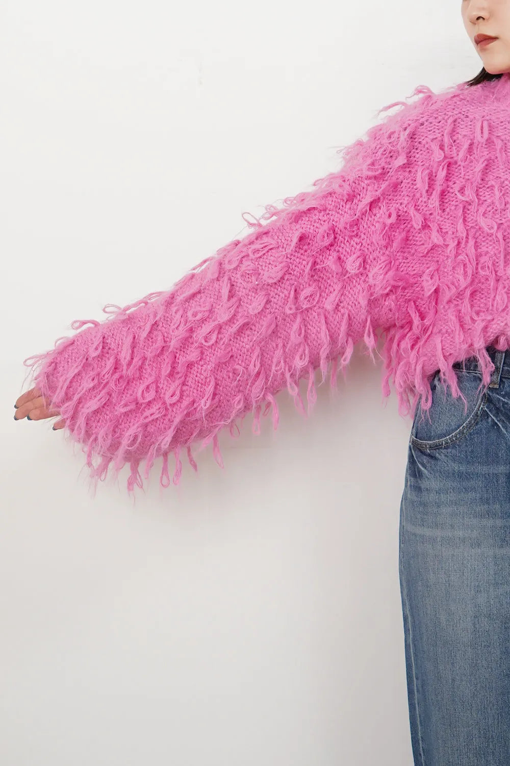 もけもけループハイネックニット