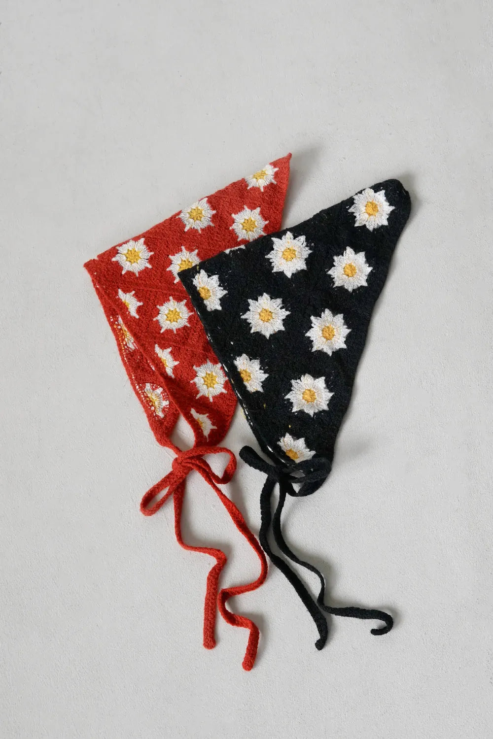 花柄クロシェニットヘッドスカーフ