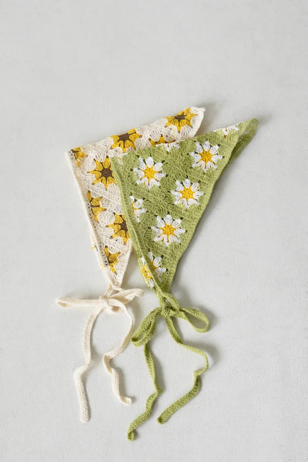 花柄クロシェニットヘッドスカーフ