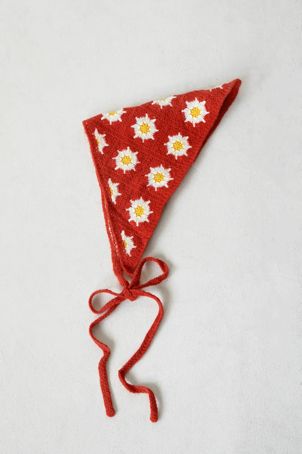 花柄クロシェニットヘッドスカーフ