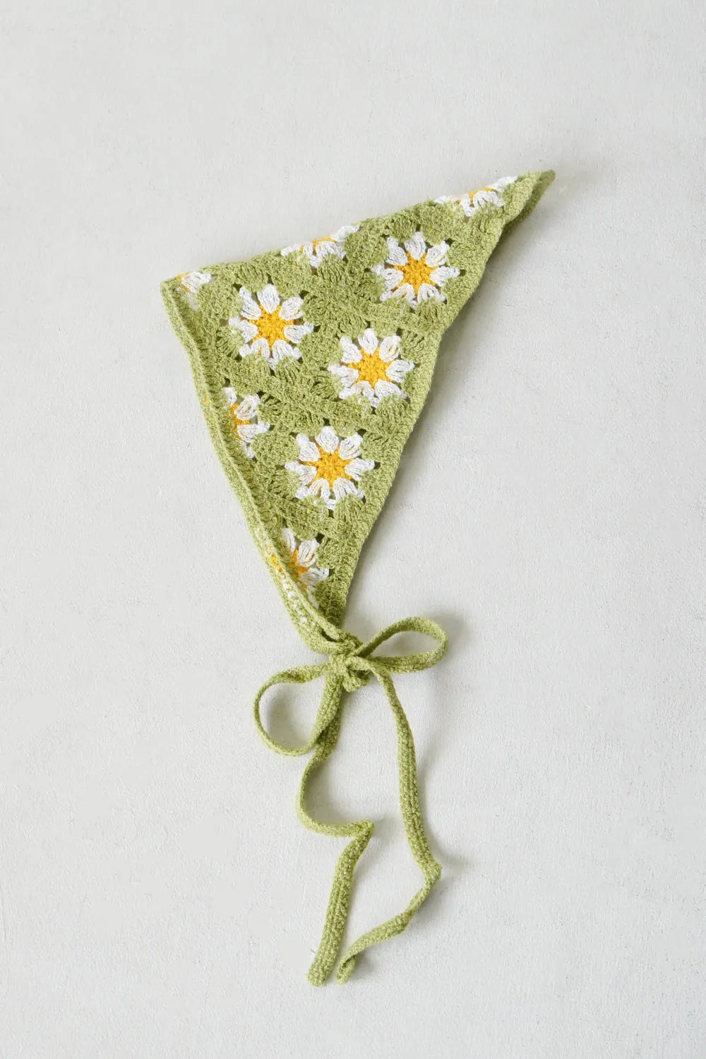 花柄クロシェニットヘッドスカーフ