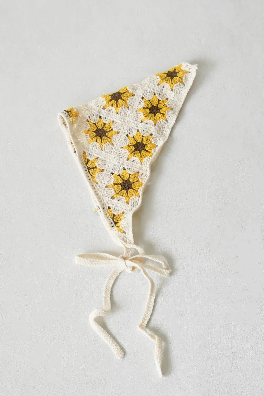 花柄クロシェニットヘッドスカーフ