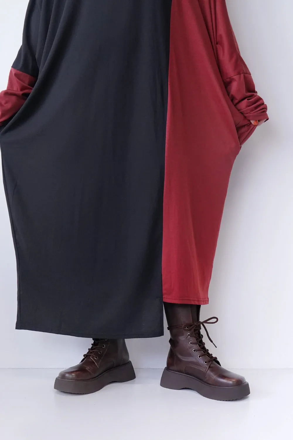 バイカラーカットソーワンピース