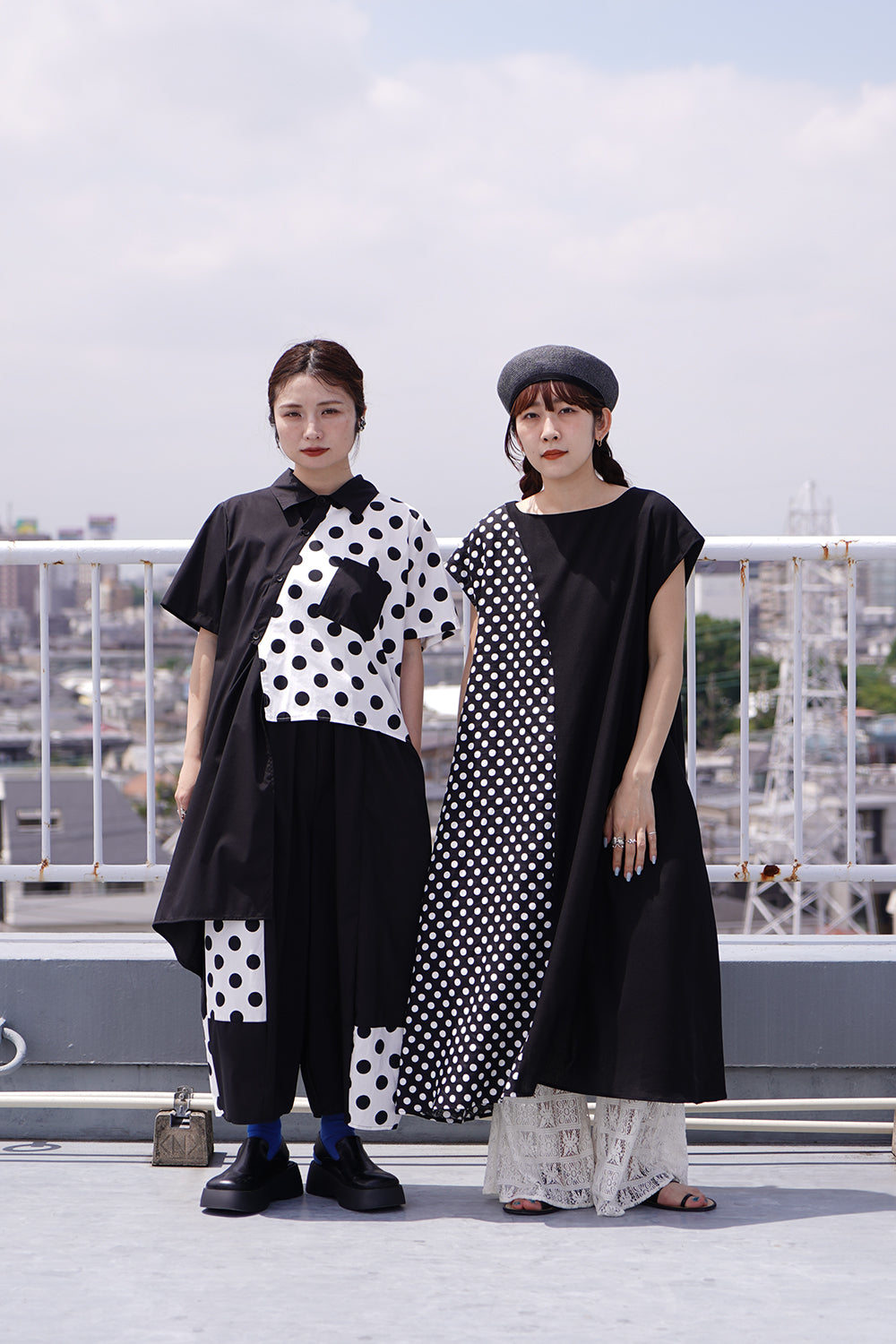 新品 社交ダンス ワンピース ブラック バラ柄　プリント サイズML LILA n' citta】ドット切替リネンワンピース – LILA & CITTA ONLINE SHOP
