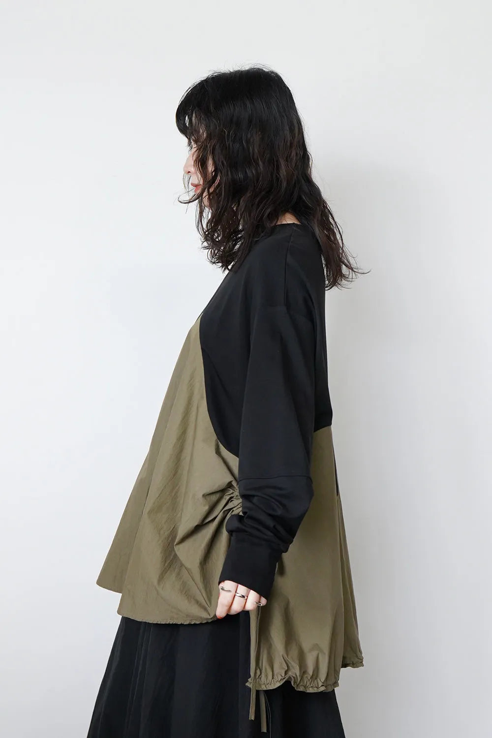 【MICALLE MICALLE】サイドドロストTシャツ