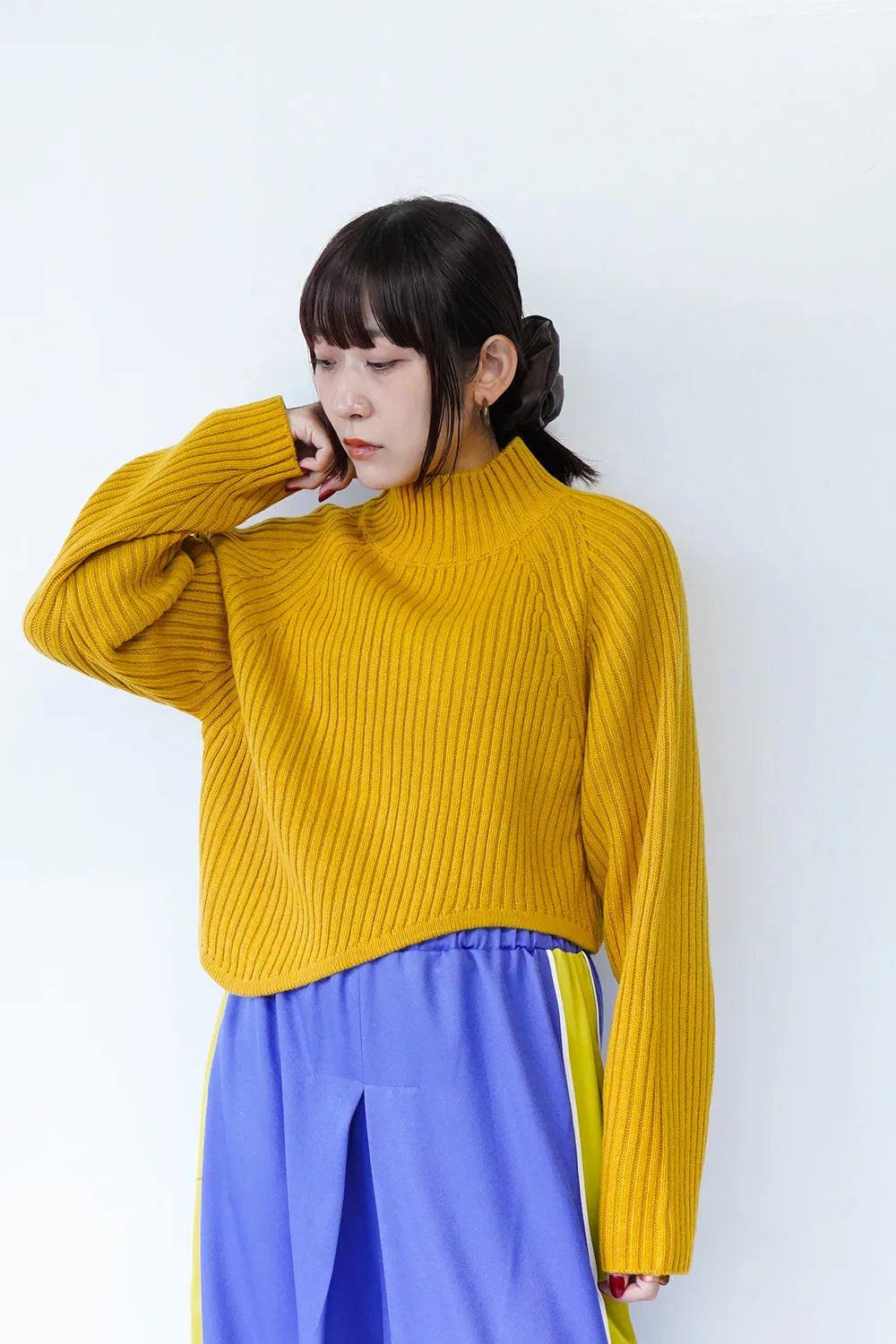 【ante aciem】アシンメトリーリブニット