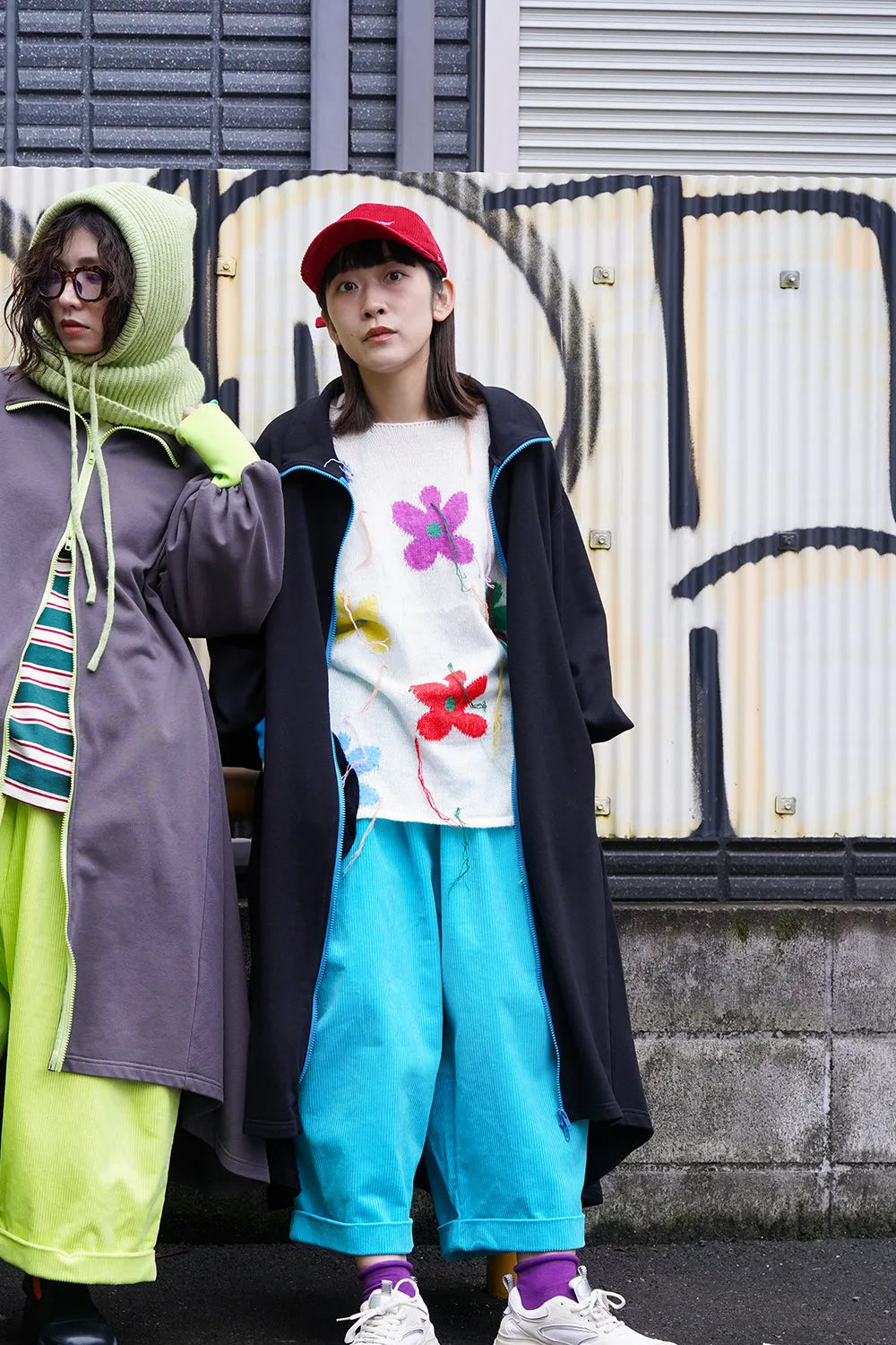 【LILA n' citta】裏毛ジップバイカラーワンピース