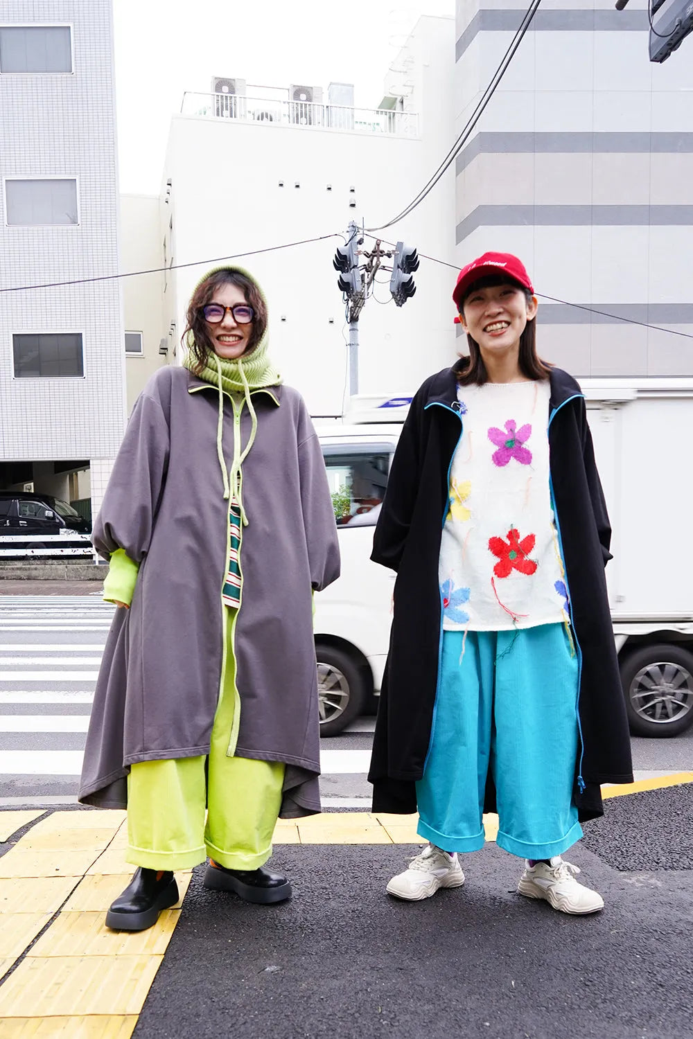 【LILA n' citta】裏毛ジップバイカラーワンピース