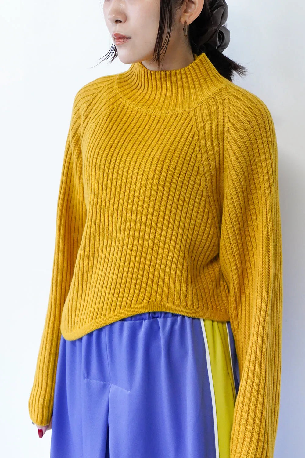 【ante aciem】アシンメトリーリブニット