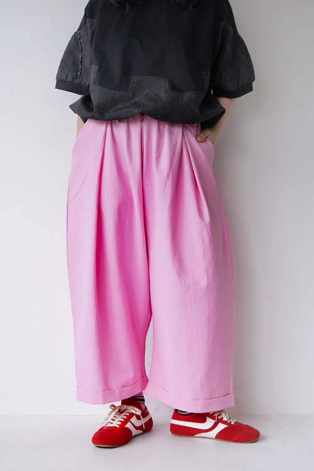 カラータックワイドパンツ