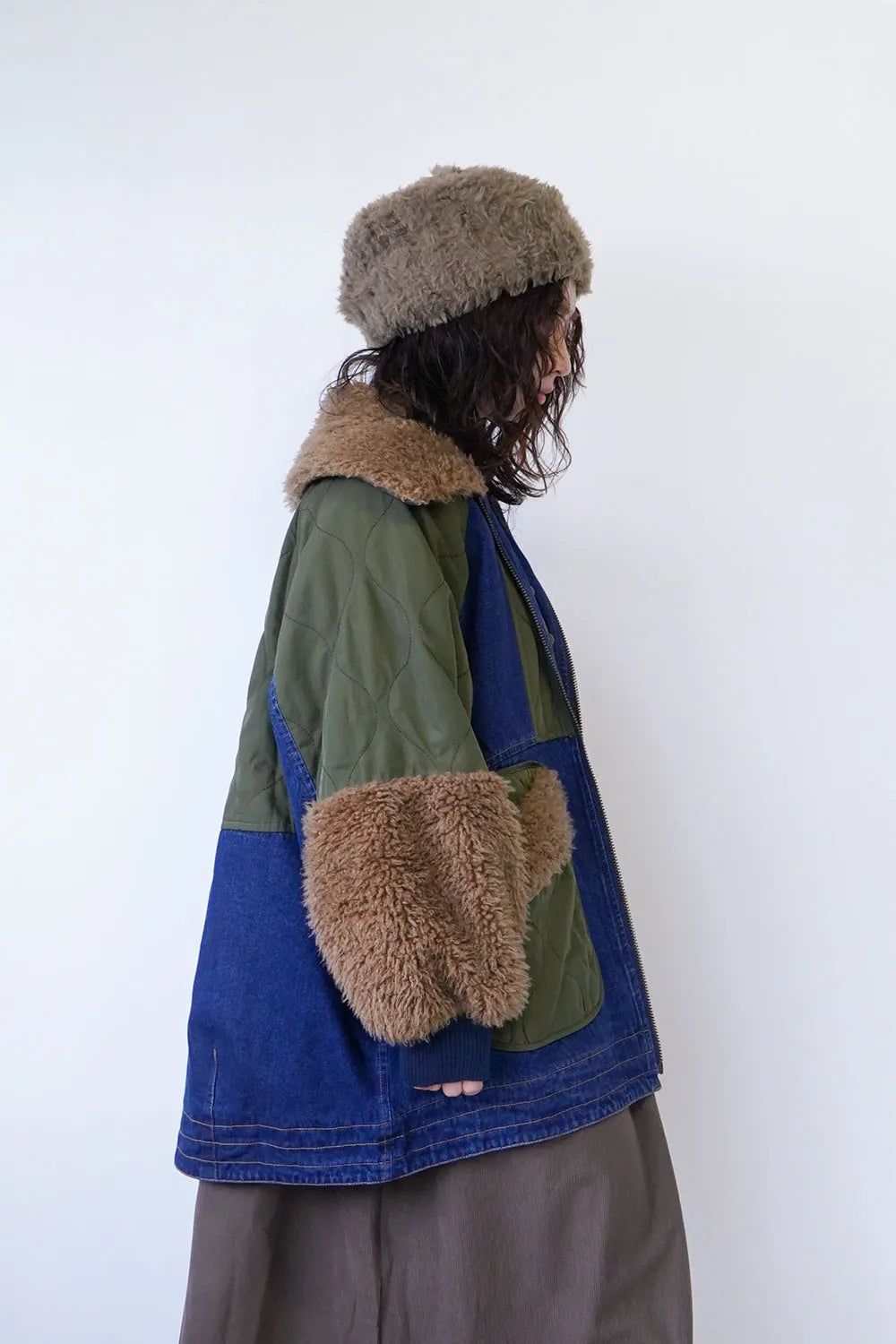 ボアMIXデニムジャケット