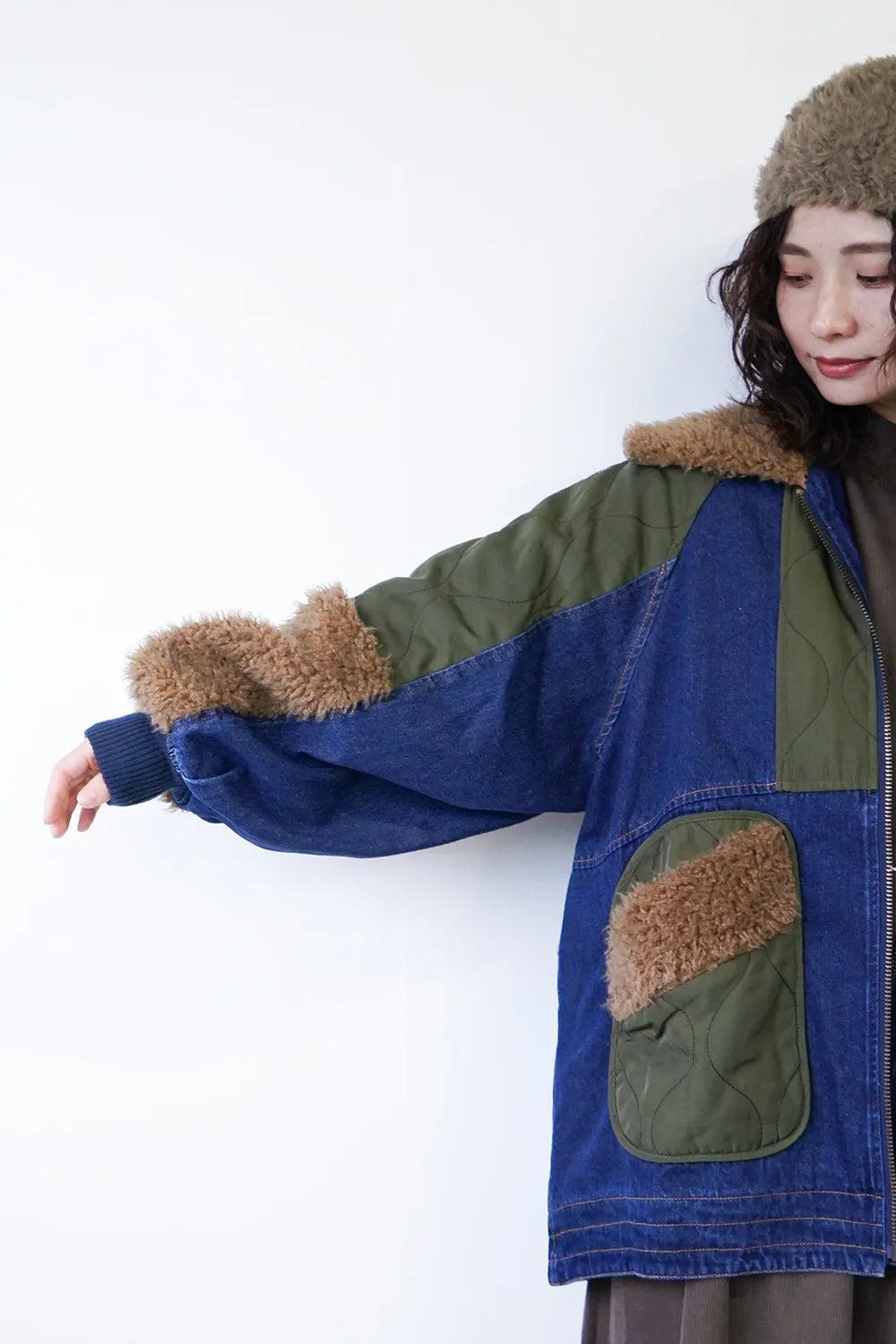 ボアMIXデニムジャケット