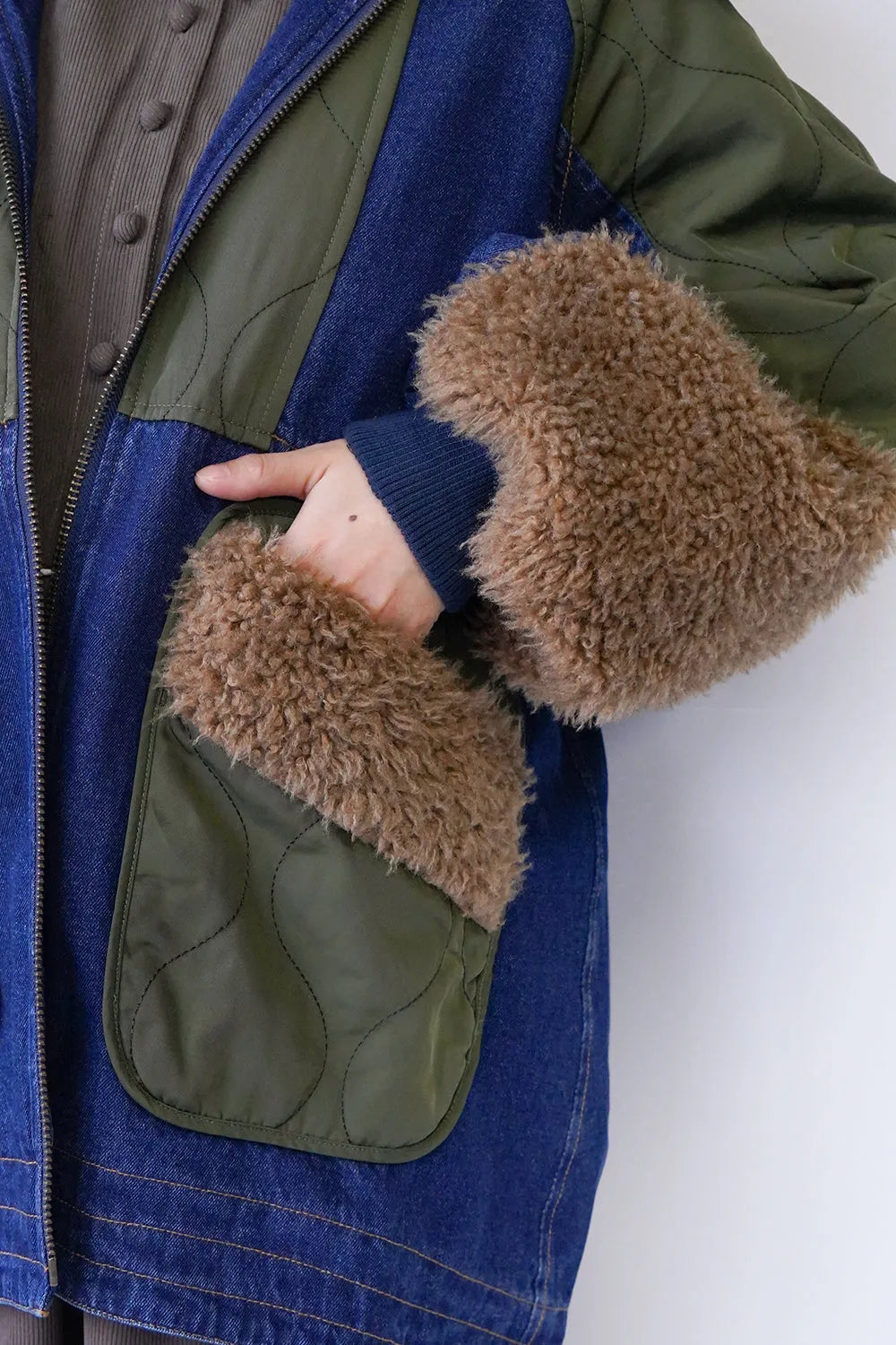 ボアMIXデニムジャケット