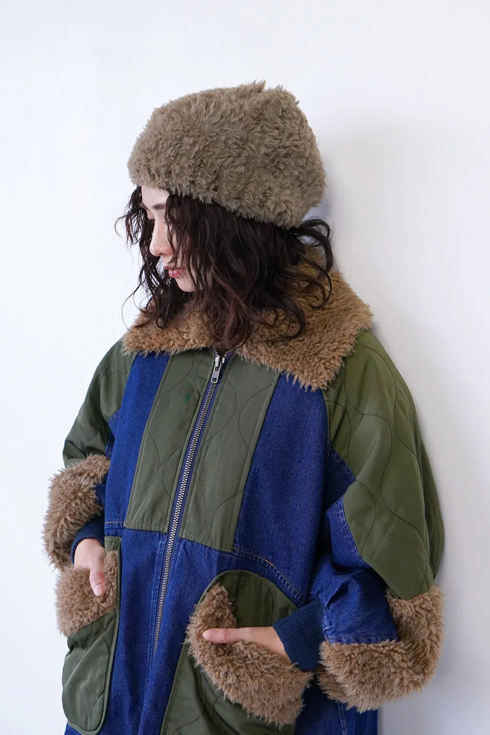 ボアMIXデニムジャケット